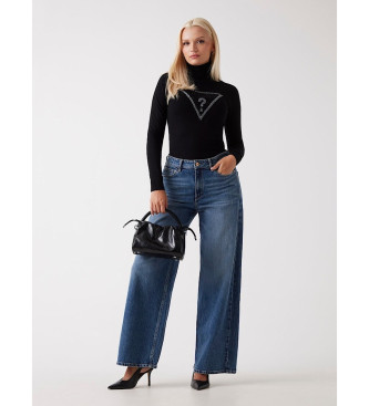 Guess Pull  col roul avec logo Triangle noir