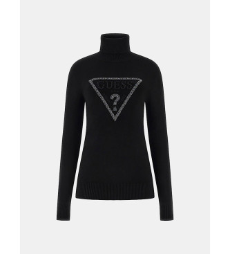 Guess Pull  col roul avec logo Triangle noir
