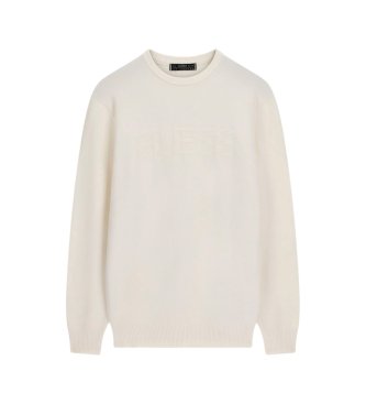 Guess Rundhalströja med beige logotyp