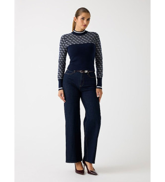 Guess Maglione in misto lana con logo blu
