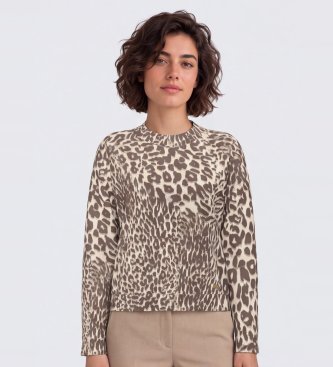 Guess Maglione Helen stampato marrone