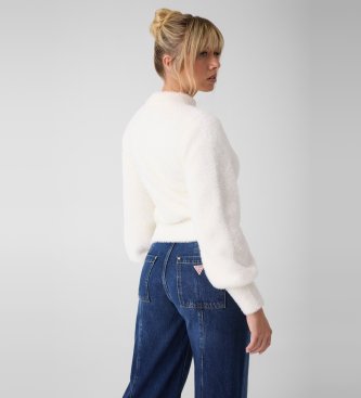 Guess Pullover Jaycee mit Choker-Kragen in Weiß