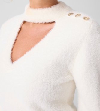 Guess Pullover Jaycee mit Choker-Kragen in Weiß