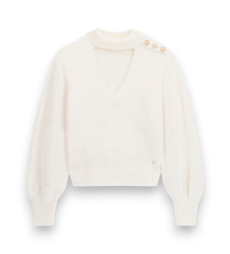 Guess Pullover Jaycee mit Choker-Kragen in Weiß