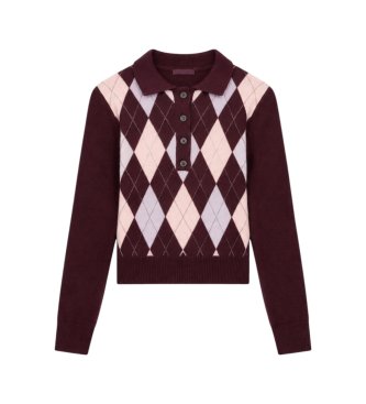 Guess Polo a quadri lilla
