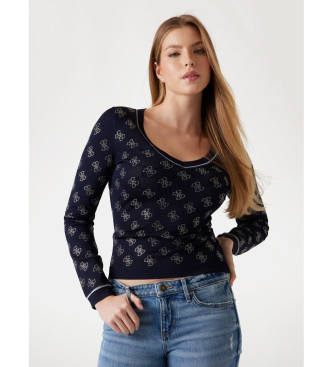 Guess Maglia blu navy Rosie 4G