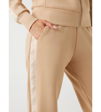 Guess Jogginghose aus Neopren mit beigem Logoband