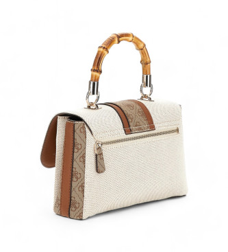 Guess Bolso de mano kerima con logotipo beige