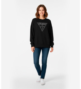 Guess Bluza Triangle Glitter czarna