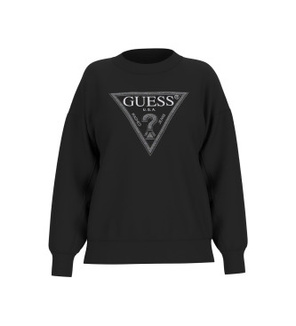 Guess Bluza Triangle Glitter czarna