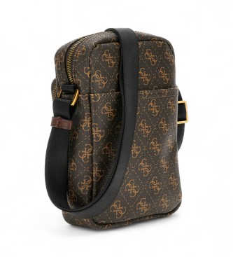 Guess Vezzola Smart logo 4G brązowa mini torba kurierska