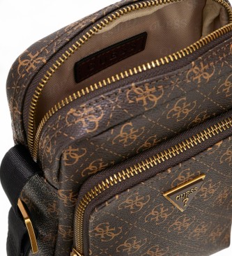 Guess Vezzola Smart logo 4G brązowa mini torba kurierska