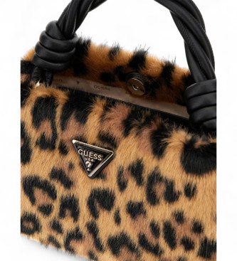 Guess Shaida brown fur mini handbag