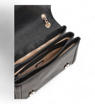 Guess Mini torbica za na ramo noelle saffiano črna