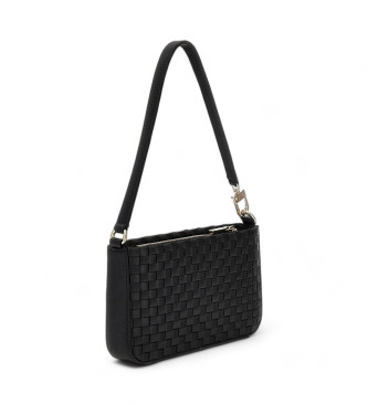 Guess Mini borsa a tracolla in twill intrecciato nero