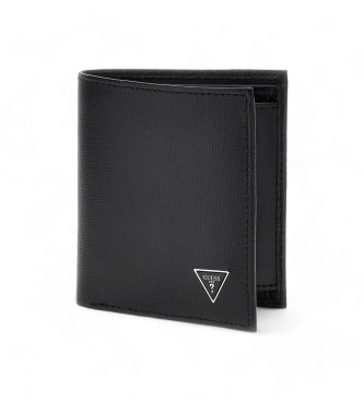 Guess Mito saffiano leather mini wallet black