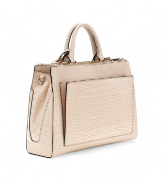 Guess Nelka Handtasche mit Krokodilmuster in Beige