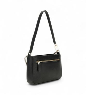 Guess Bolsa de ombro Noelle em saffiano preto