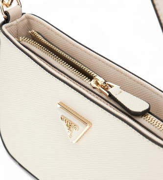 Guess Mala de ombro Noelle saffiano bege