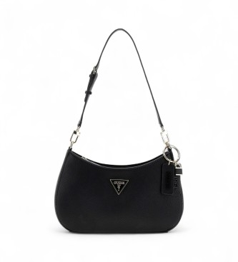 Guess Bolsa de ombro Noelle em saffiano preto