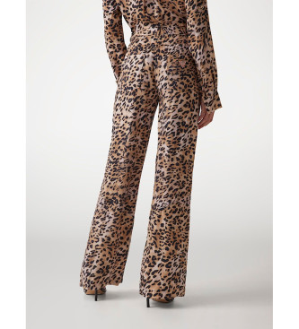 Guess Pantalon palazzo imprim animal