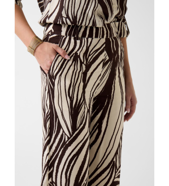 Guess Pantaloni in viscosa con stampa animalier