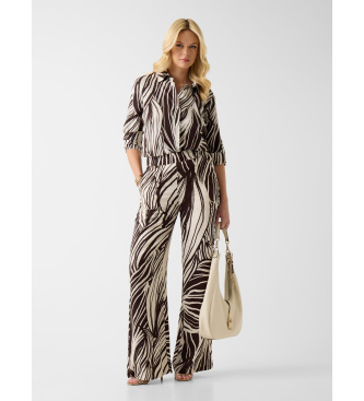 Guess Pantaloni in viscosa con stampa animalier