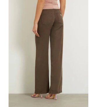 Guess Brązowe spodnie palazzo
