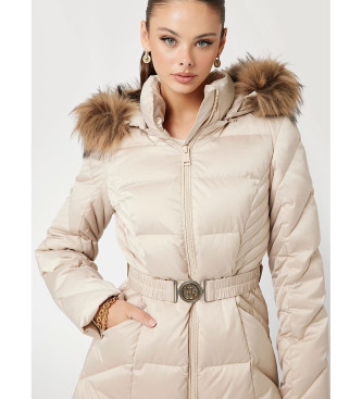 Guess Echte beige Daunenjacke