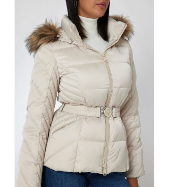 Guess Echte beige Daunenjacke