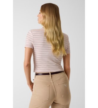 Guess Lyserød stribet polo