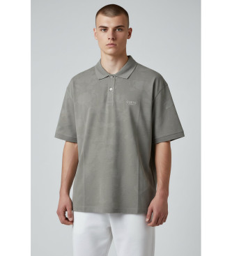 Guess All Over Jacquaurd green polo shirt