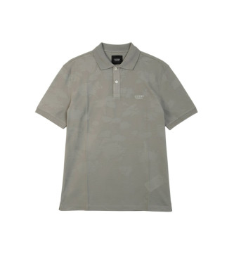 Guess All Over Jacquaurd green polo shirt