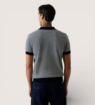 Guess Navy striped knitted polo shirt