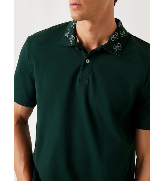 Guess Polo con logo sul colletto verde