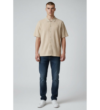 Guess Polo Yarn Dyed Waffle greenish beige