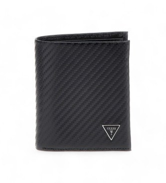 Guess Genuine leather mito card holder black