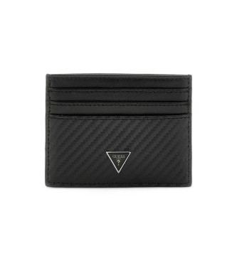 Guess Porta carte Mito in vera pelle nera