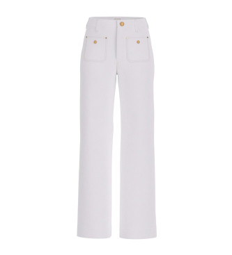 Guess Sailow Broek Wijde Pijpen Wit