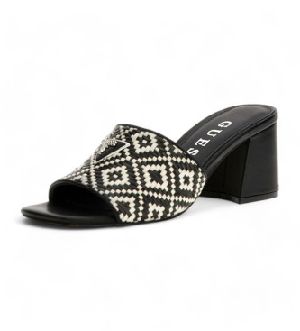 Guess Sandales gables raphia noir