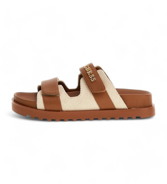 Guess Brown casual leather sandals