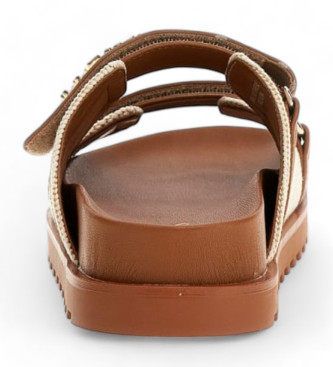 Guess Sandlias de couro casual castanhas