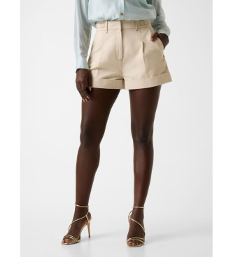 Guess Pantaloncini beige Coreline con cuciture a contrasto