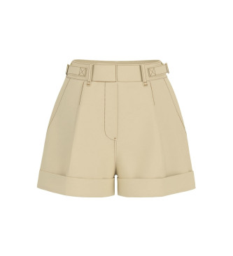 Guess Pantaloncini beige Coreline con cuciture a contrasto