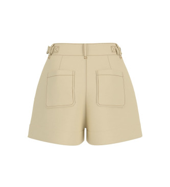 Guess Pantaloncini beige Coreline con cuciture a contrasto
