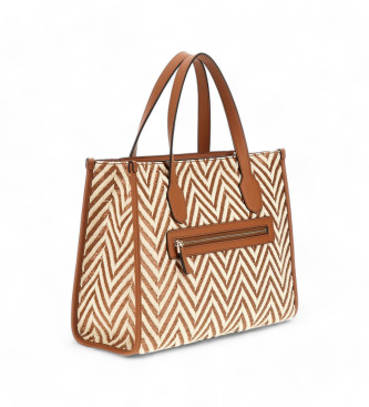 Guess Borsa Silvana in rafia beige