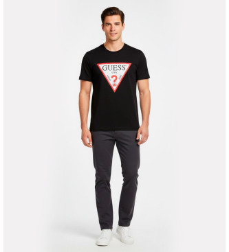 Guess T-shirt Basic Logo triangle czarny