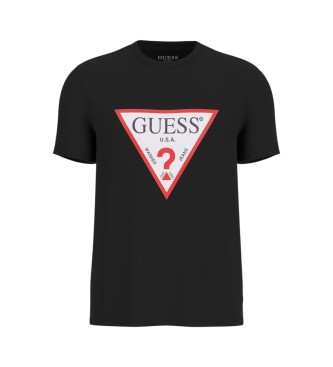 Guess T-shirt Basic Logo triangle czarny