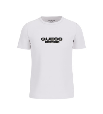 Guess Samt-Logo-T-Shirt wei