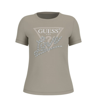 Guess Camiseta Triangulo con perlas verde